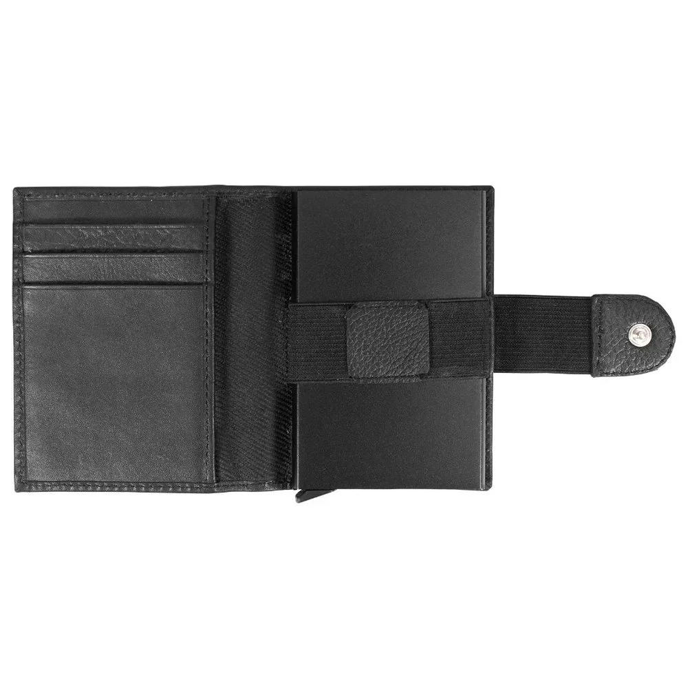GENUINE LEATHER Automatic POP-UP Credit Card Holder with RFID Blocking